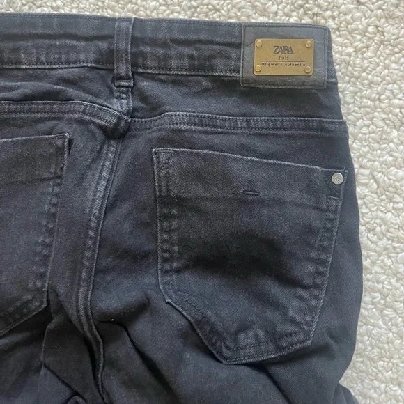 🎉HP🎉 Zara Z1975 Original Black Denim Jeans Size2 - Picture 4 of 4